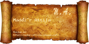 Madár Attila névjegykártya